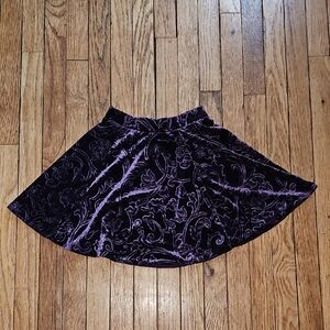 Forever 21  Dark Purple Paisley Print Mini Skater Skirt